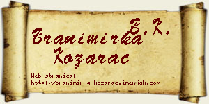 Branimirka Kozarac vizit kartica